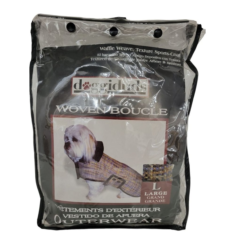 Doggiduds Woven Boucle Outerwear For Dogs Size L- Waffle Weave Texture Sports Co